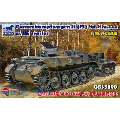 Bronco /35 CB35090 Panzerkampfwagen II(FI) Sd.Kfz.122 w/UE Trailer model kit