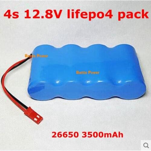Lifepo4 4s 12.8V lithium battery 12v 26650 3500mAh rechargeable battery with 8A BMS for 12v Medical Device Camera tool toys