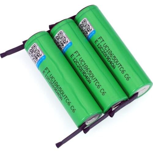 VariCore VTC6 3.7V 3000 mAh 18650 Li-ion Rechargeable Battery VC18650VTC6 batteries + DIY Nickel Sheets
