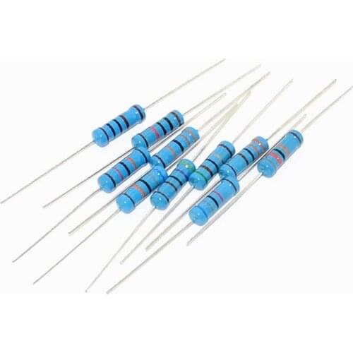 50pcs 1/2W Metal film resistor 1% 1R ~ 1M 1 2 10 22 47 100 330 ohm 1K 4.7K 10K 22K 47K 100K 330K 470K 2R 10R 22R 47R 100R 330R