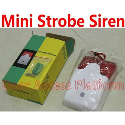 Mini Strobe Siren 105+-3DB/1m DC12V For Door Access Control System, Safety system Sound alarm Silent alarm by stroboscopic lamp