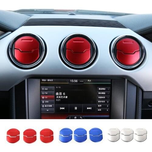 MOPAI Aluminium Dashboard Air Vent Decoration Cover Trim Stickers For Ford Mustang 15 Up Car Styling