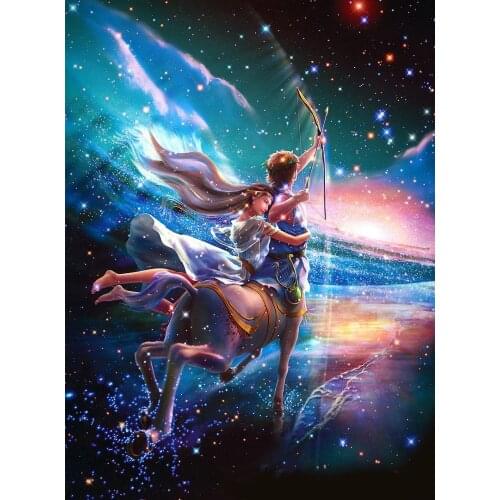 Cross-Stitch Twelve constellation Sagittarius Needlework 14CT Unprinted DIY Cross Stitch Kits Handmade Arts Embroidery Decor
