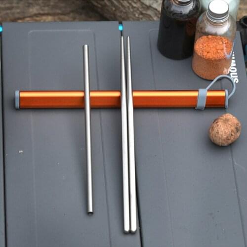 Tiartisan Chopsticks straw Set Pure Titanium Sushi Square Hollow Chopstick For Outdoor Travel Picnic 230mm
