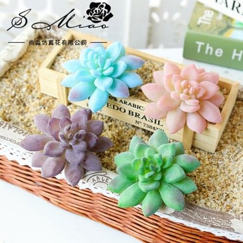 New Simulation Fleshy Lotus Plant Flower Heads Creative Diy Accessories Garden Wedding Home Decoration No Flowerpot 4pcs/lot