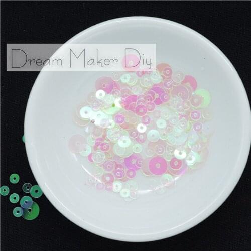 50g 3/4/5/6mm Transparent AB Flat Round loose sequins Paillettes Wedding Crafts Decorative Apparel Sewing Fabric Accessories