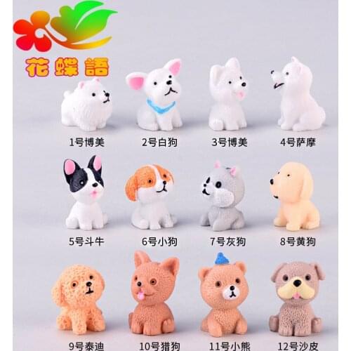 Resin Dog Ornament Family Micro Landscape Decoration Mini Dog Crafts Miniatures Figurines For Home Decor Puppy Accessories