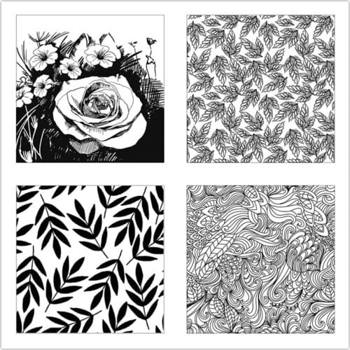 13x13cm Botany Clear Stamps Transparent Seal Silicone Seal TPR Christmas Wedding Roller Stamps DIY Scrapbook Album Card