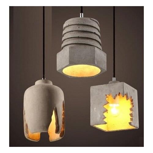 Retro Loft Style Industrial Cement Droplight LED Vintage Pendant Light Fixtures For Dining Room Hanging Lamp Indoor Lighting