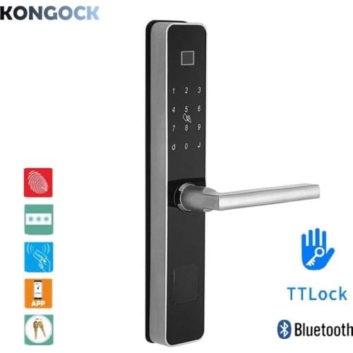 Bluetooth APP remote control fingerprint smart door lock, RFID Card digital password e-key access home hotel indoor outdoor lock