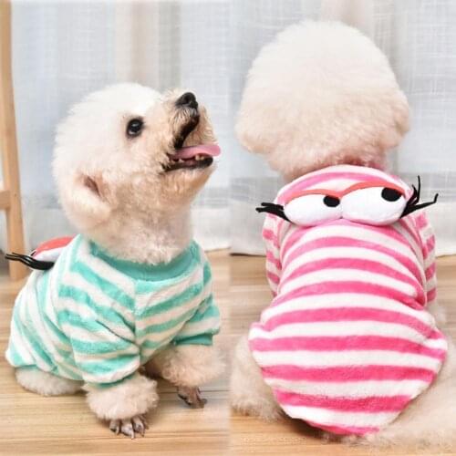 Pet Spring Clothes Striped Keep Warm Soft Cute Dog Vest Dress for Puppy
