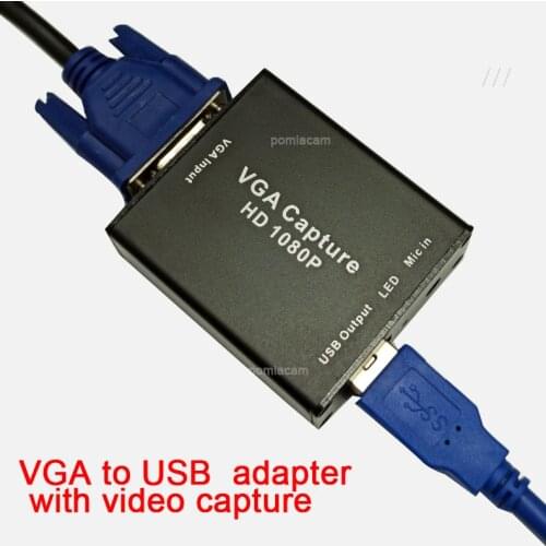 VGA-to-USB adapter converter， Support audio and video capture card 1080p with VGA cable , VGA signal input USB2.0 Output