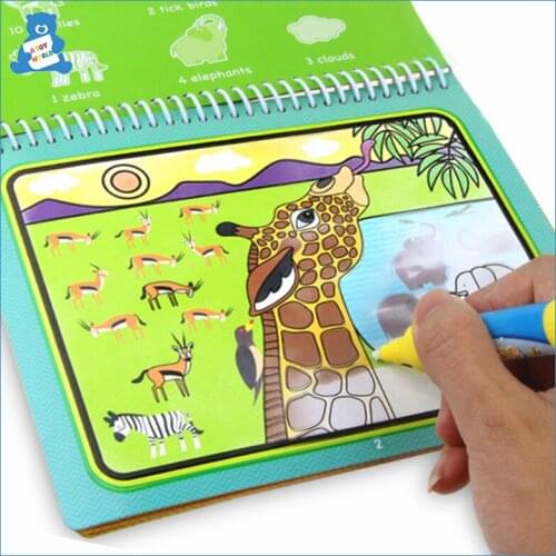 Magic Water Drawing Book Montessori Drawing Toy Reusable Water Coloring Book Sensory Early Education Toy For Kids Painting Board