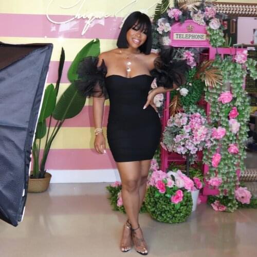 Echoine Solid Sheer Mesh Sleeve Patchwork Skinny Bodycon Sexy Party Club Dresses Slash Fitness Vintage Vestidos Summer Sundress