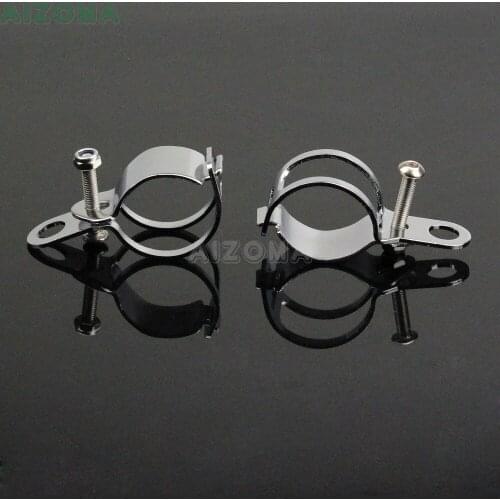 2pcs Cafe Racer Motorcycle Indicator Turn Signal Light Lamp Holder For Harley Bobber Chopper 27mm-31mm Fork Mount Clamp Bracket