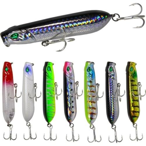 3D Eyes Fishing Lure 8Cm 10Cm 12g 18g Blood Trough Hook Fish Lifelike Popper Lures Wobbler Isca Artificial Hard Bait Swimbait