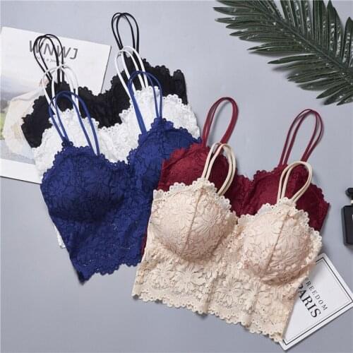 5-Color Women Nylon Push Up Wireless Lace Bra Fashion Female Sexy Tube Top Full Cup Plus Size Seamless Lingerie Underwear