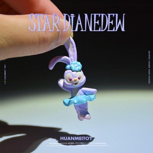 6PCS 5cm High quality new Disneyland Star Delu rabbit ballet rabbit model doll cute collection ornaments