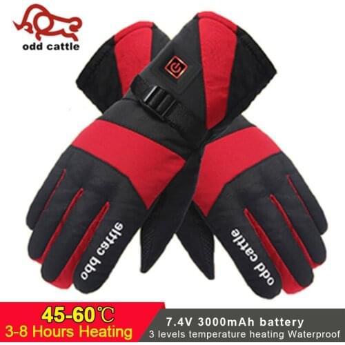 7.4V Winter Hand Warmer Electric Thermal Gloves Rechargeable Battery Heated Gloves Cycling Motorcycle Bicycle Ski Gloves Unisex