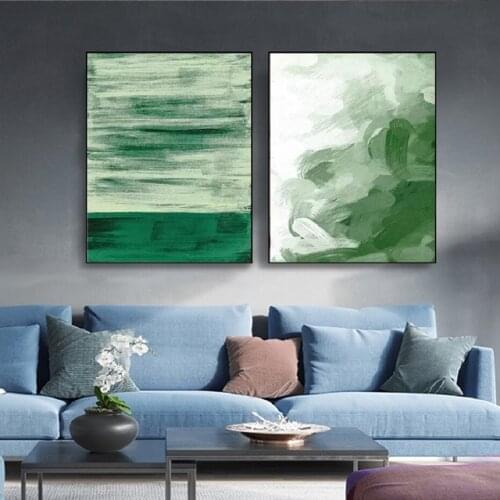 Abstract Minimalist Green Graffti Pattern Posters Prints on Canvas Painting Wall Art Pictures for Living Room Home Office Decor