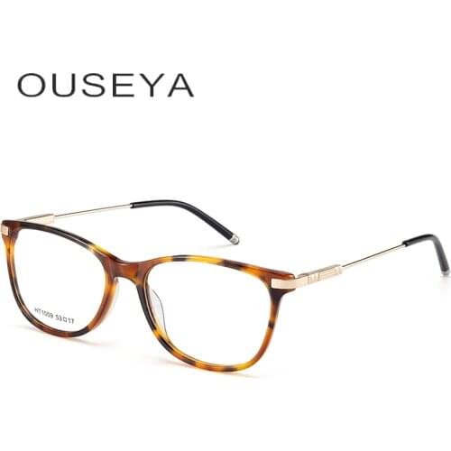 Acetate Men Glasses Frame Fashion Vintage Clear for Men Eyeglasses Male Frame #HT1009