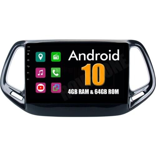 RoverOne Car Radio GPS For Jeep Compass 2017 Android 10 Octa Core 9'' Touchscreen Multimedia Player Stereo Head Unit
