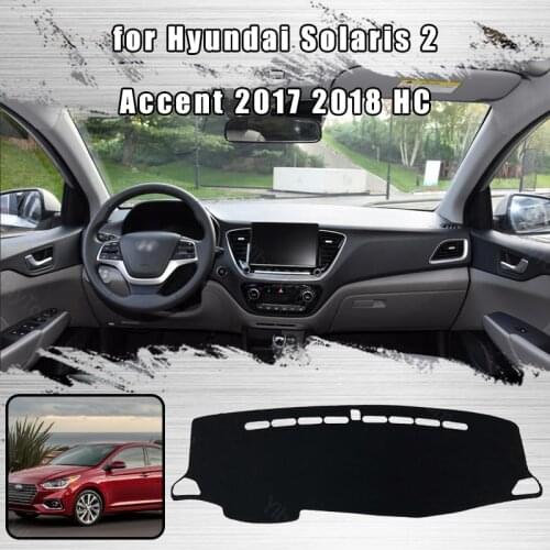Car Dashboard Cover Dash Mat for Hyundai Solaris 2 Accent 2017 2018 HC Auto Non-slip Sun Shade Pad Carpet
