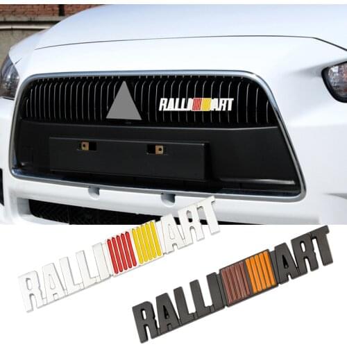 Car Front Grill RALLIART Logo Badge Sticker For Mitsubishi ASX Triton Outlander Attrage Mirage Xpander Lancer Auto Accessories