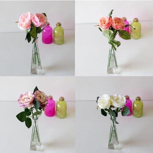 White Rose Artificial Flowers High Quality Big Rose For Wedding Decoration Fake Flowers For Home Table Decoration Fake Flower