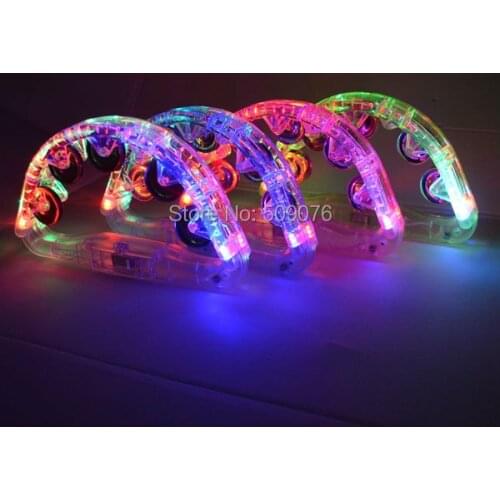 Free shipping 120pcs/lot 22*13cm blinking plastic bell LED Handbell FLash Light Up Tambourine Neon Toy Cheering Party Dancing