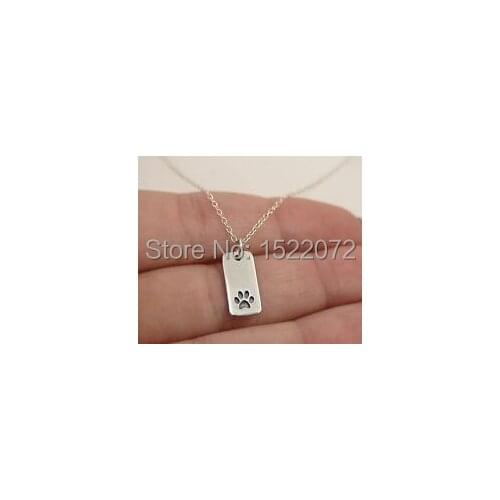 Low price Paw Print Tag Necklace custom Dog Cat Pet tag necklace hot sales metal dog tag FH890027