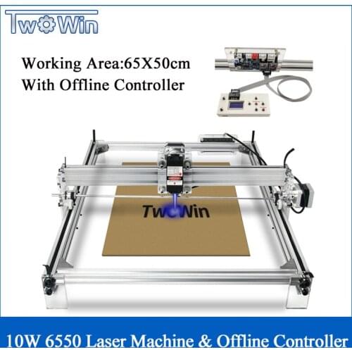 1W 3W 10W Big Laser CNC 6550 Machine Desktop DIY Laser Engraving Machine CNC Printer Working Area 65cmx50cm Offline Controller