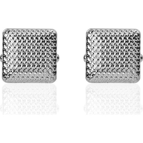 C-MAN Luxury shirt Silvery Square metal cufflink for mens Brand cuff buttons cuff links High Quality abotoaduras Jewelry