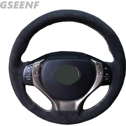 Car Steering Wheel Cover For Lexus ES250 ES300h RX270 RX350 GS250 GS300h Black Hand-stitched Comfortable Artificial Leather