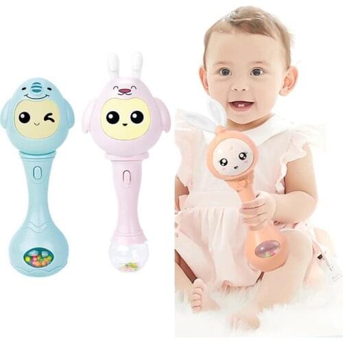 Baby Musical Rattle And Teethers Sing Rabbit Baby Toy With 6 Classic Songs And Light For Toddlers Infant 0-3 Years Old Toy