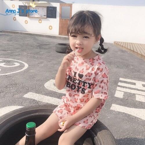 Qz-650 Kids Dresses For Girls Soft Cotton Dress 1-5Y Casual Girl Clothing Children leopard Dress Summer Holiday Girl Dresses