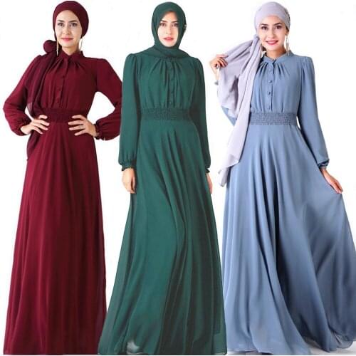 Dubai Muslim fashion abaya women Dresses Turkish Clothing female islam kaftan quality muslim sets chiffon robe kimono MSL805