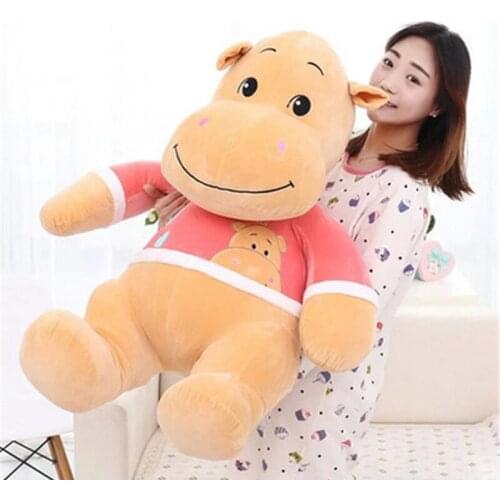 Fancytrader 33'' / 85cm NEW Large Plush Soft Animal Hippo Toy Stuffed Lover Cartoon Hippos Doll Kids Gift