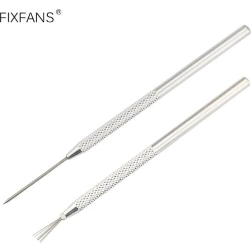 FIXFANS 2Pcs/Set Clay Pottery Sculpture Feather Wire Texture Brush and Pro Detailing Needle for Clay Sculpting Modeling Tools