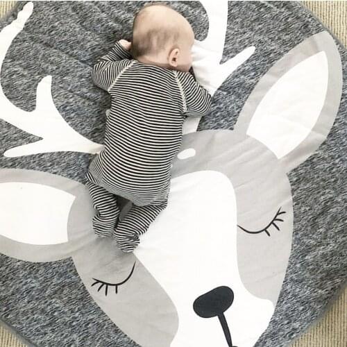 INS Nordic Childrens Room Crawling Mat Christmas Elk Baby Play Pad Cotton Game Carpet Kids Room Decor Photography Props