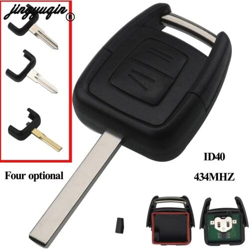Jingyuqin 2 Buttons Remote Key Fob Case ID40 Chip For Vauxhall Opel Astra Vectra Zafira ASK 433.92MHz HU43/HU100/YM28/HU46 Blade