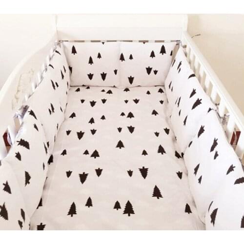 6PCS Owl Baby bedding sets crib set 100% cotton baby Safety Protection (4bumper+sheet+pillow cover)
