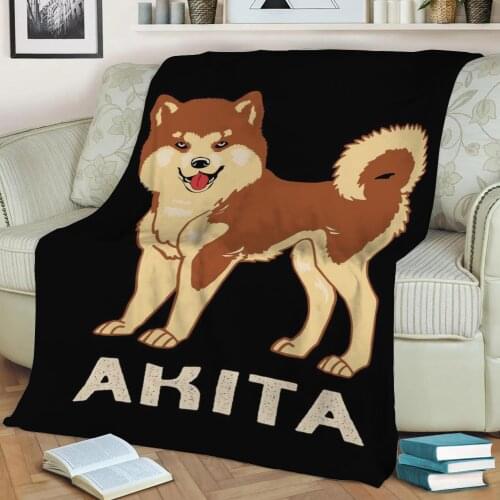 Akita Dog Cute Inu Flannel Throw Blanket 3D Printed Keep Warm Sofa Child Blanket Home Decor Textiles Dream Family Gift