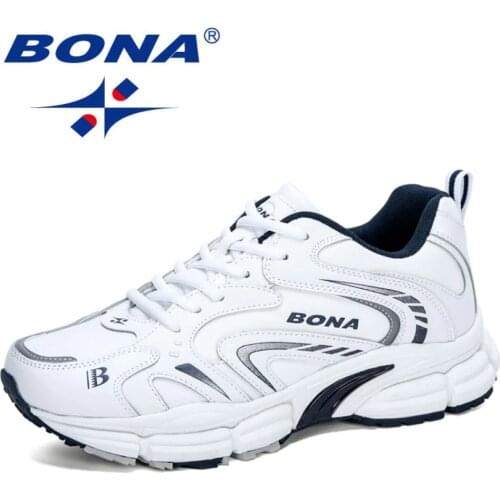BONA 2020 New Designers Action Leather Running Shoes Men Sports Shoes Man Jogging Trainning Sneakers Zapatos De Hombre Trendy