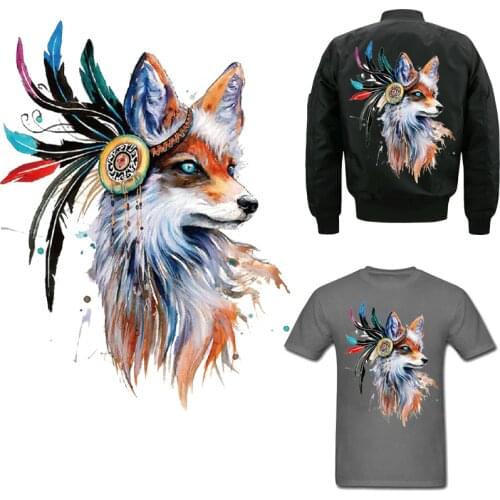 Cute Fox Patches for Woman Kids Thermal Stickers on Clothes Iron-on Transfers for Clothing Thermoadhesive Patch Diy Applique