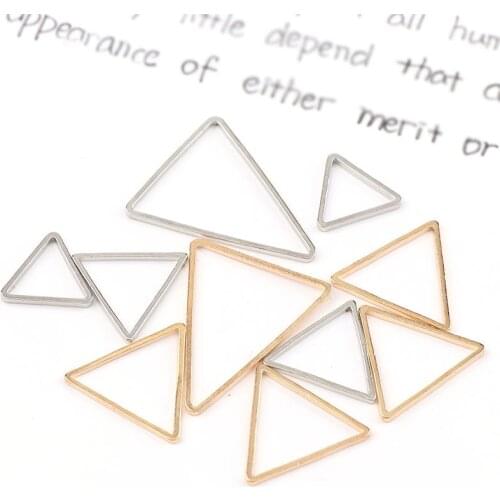 New Vintage Triangle Shape White K&Rose Gold Metal Hollow Frame Connector Charms Pendant DIY Jewelry Findings Accessories