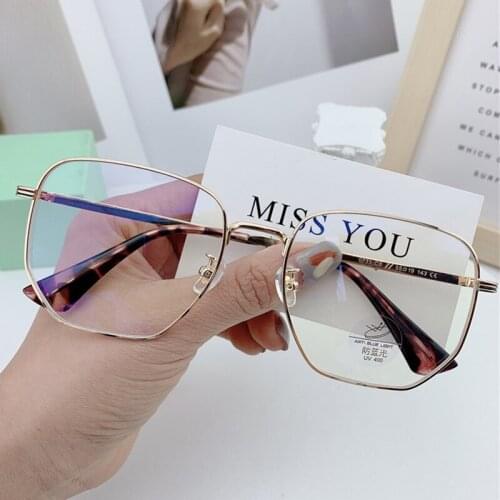 Shiny Gold Metal Frame Clear Regular Computer Glasses Italy Luxury Brand Anti Blue Ray Square Eyeglasses Women Fashion Eyewear