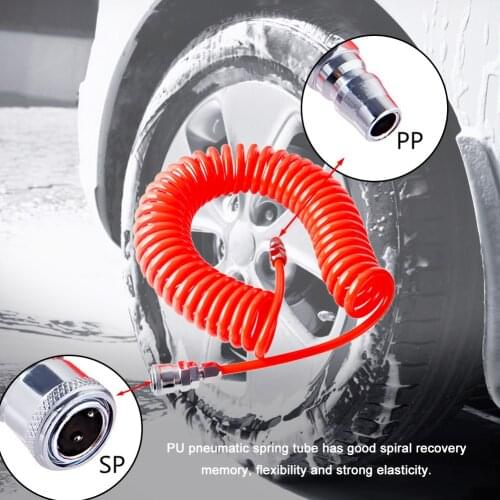Pneumatic Polyurethane Air Compressor Hose PU Spring Tube Air Pressure Hose Spiral Pipe for Compressor Flexible Air Tool