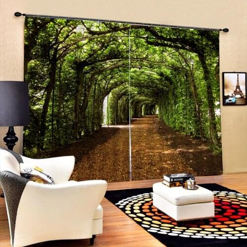 Custom arched forest curtains 3D Blackout Curtains For Living room Bedding room Drapes Cotinas para sala