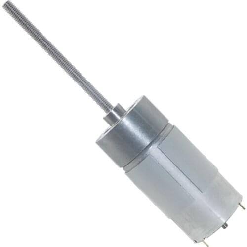 Hugwit 80mm Length 6mm Diameter Threaded Shaft 12V 24V DC Small Gear Motor M6 Screw Shaft 300-600RPM Reduction Gearbox Motor